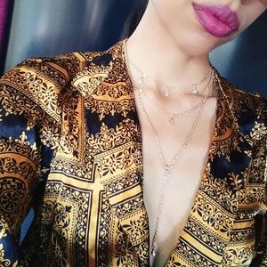 Gold toned 3 layered necklace